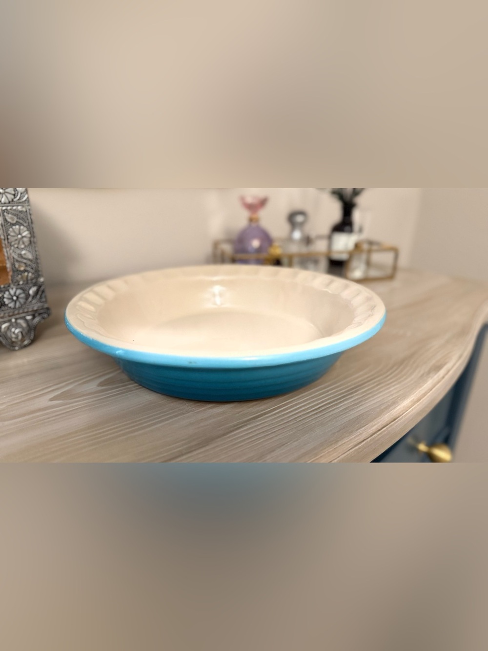 Le Creuset Riviera Blue 12 inch Ceramic Pie Plate